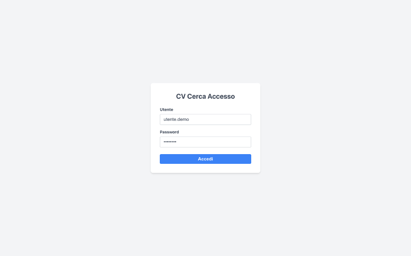 Login page