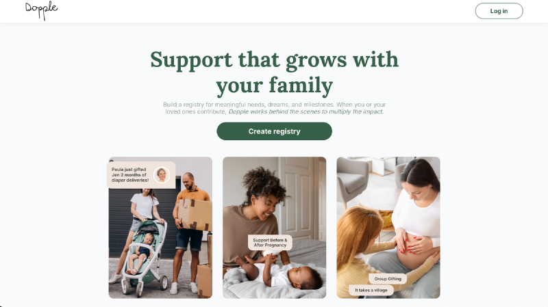 The Dopple registry landing page
