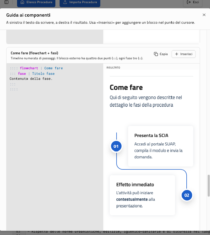 The component guide dialog